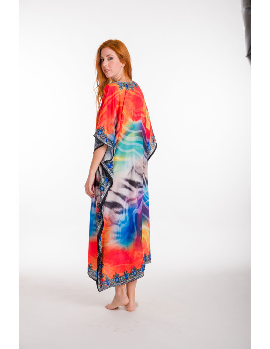 Digital Print Kaftan Dress –