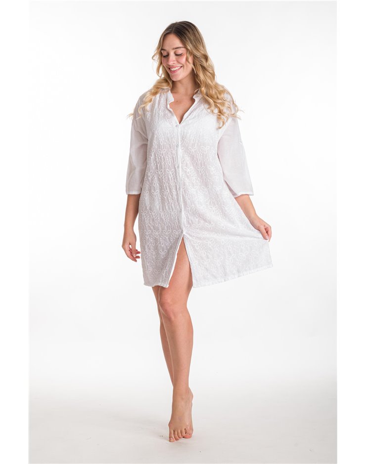 SHIRT DRESS - COTTON WITH EMBROIDERY